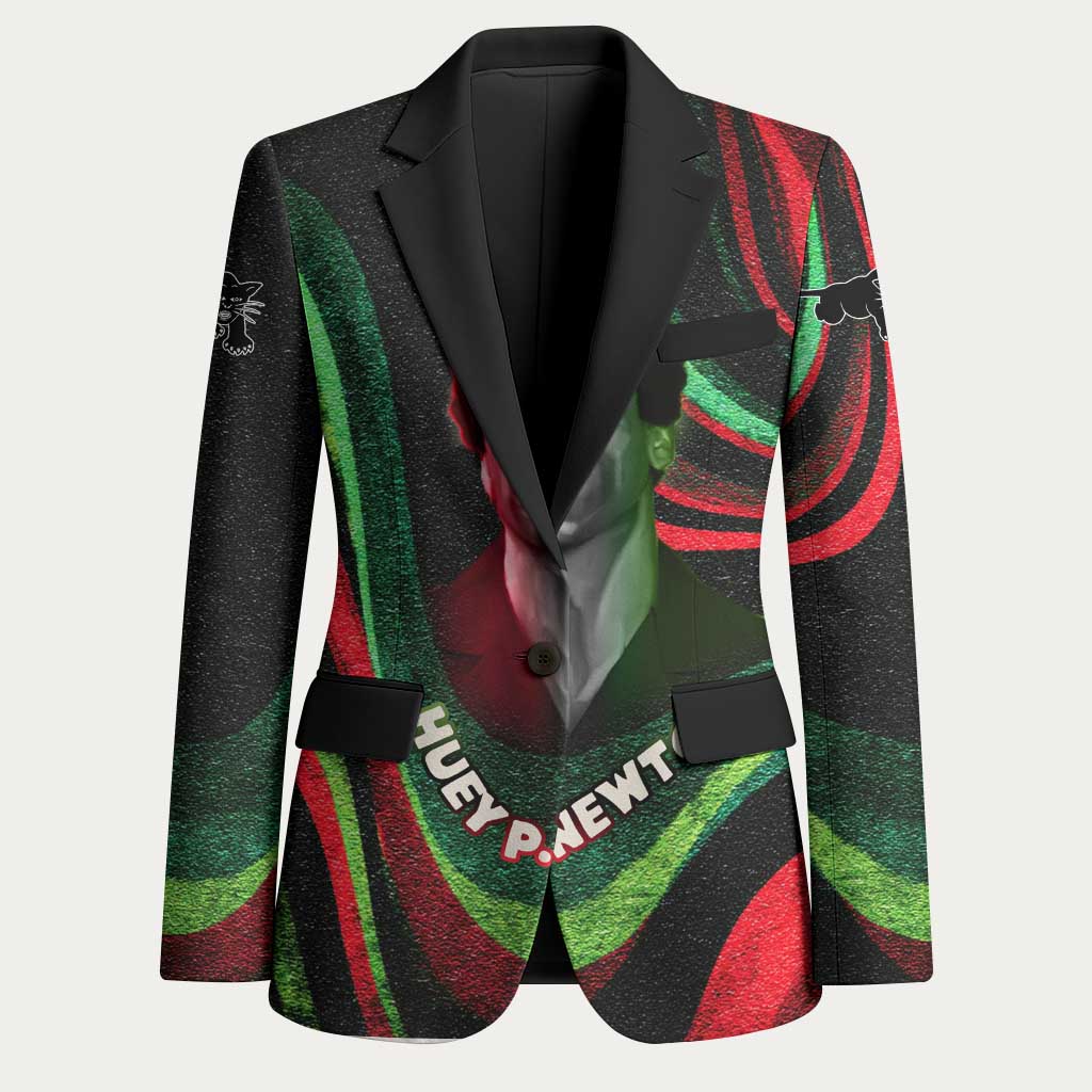 Huey P. Newton Blazer Swirl Design Black Panther Party Symbol Revolutionary Tribute - Wonder Print Shop