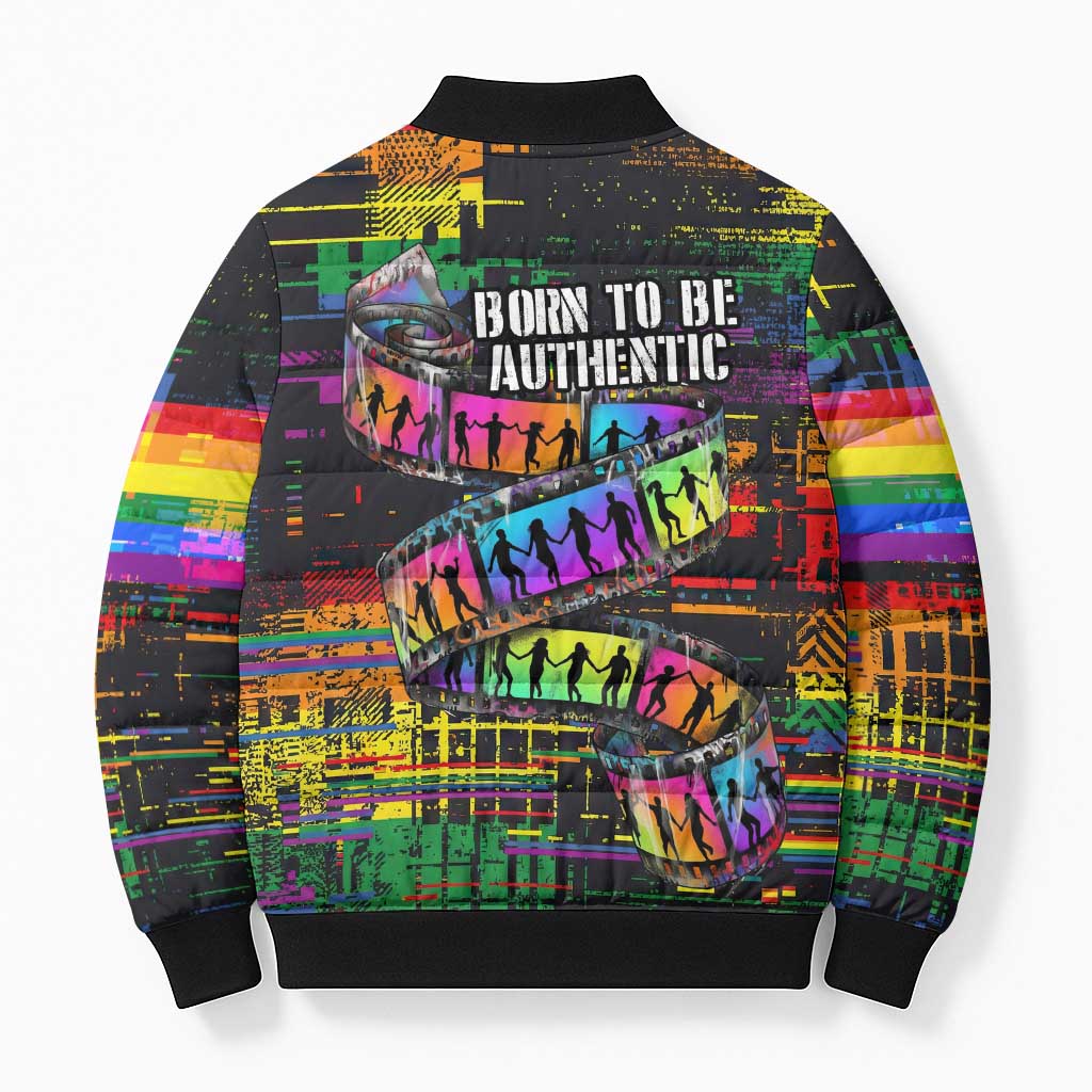 100% Human Bomber Puffer Jacket Born to Be Authentic