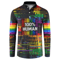 100% Human Button Sweatshirt Born to Be Authentic