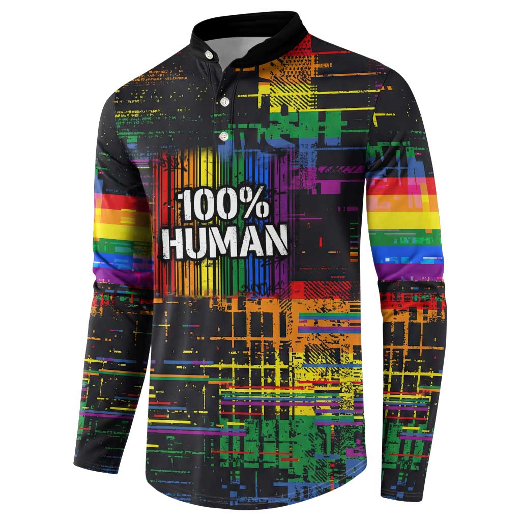100% Human Button Sweatshirt Born to Be Authentic