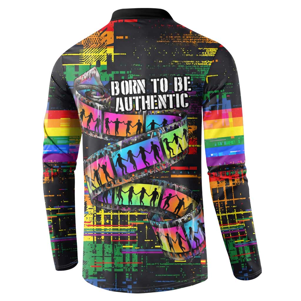 100% Human Button Sweatshirt Born to Be Authentic