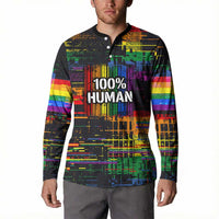 100% Human Button Sweatshirt Born to Be Authentic