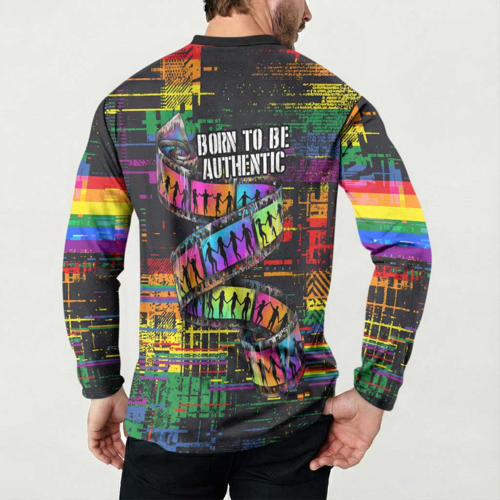 100% Human Button Sweatshirt Born to Be Authentic