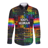 100% Human Long Sleeve Button Shirt Born to Be Authentic