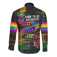 100% Human Long Sleeve Button Shirt Born to Be Authentic