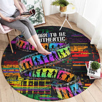 100% Human Round Carpet Born to Be Authentic