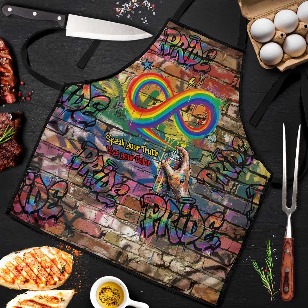 Pride Graffiti Wall Apron Speak Your Truth, Embrace Your Color