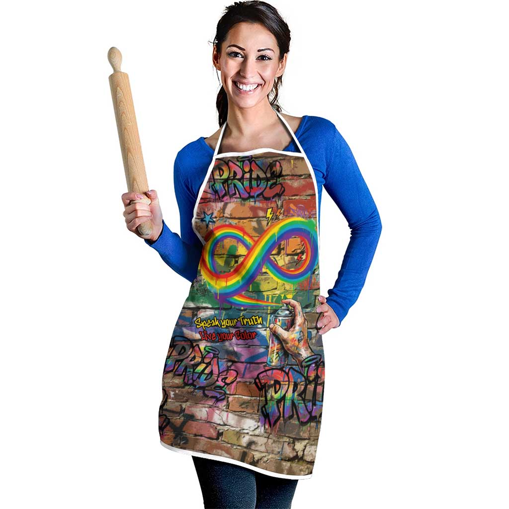 Pride Graffiti Wall Apron Speak Your Truth, Embrace Your Color
