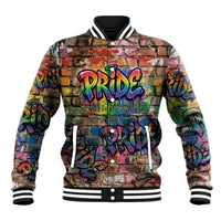 Pride Graffiti Wall Baseball Jacket Speak Your Truth, Embrace Your Color