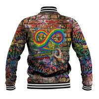 Pride Graffiti Wall Baseball Jacket Speak Your Truth, Embrace Your Color
