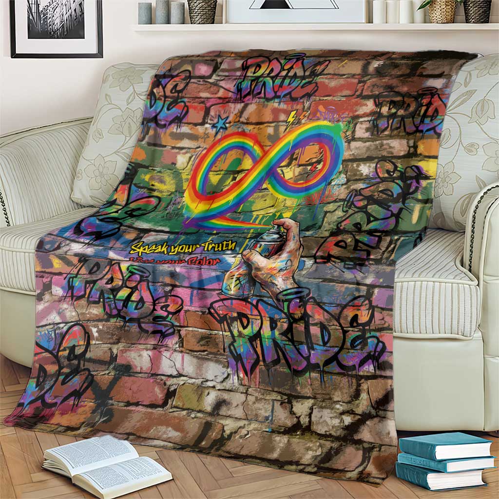 Pride Graffiti Wall Blanket Speak Your Truth, Embrace Your Color