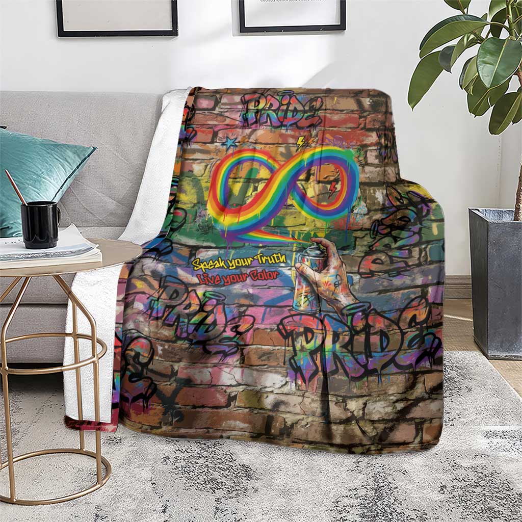 Pride Graffiti Wall Blanket Speak Your Truth, Embrace Your Color