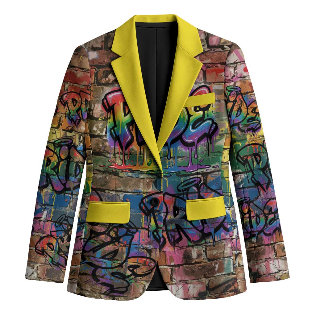 Pride Graffiti Wall Blazer Speak Your Truth, Embrace Your Color