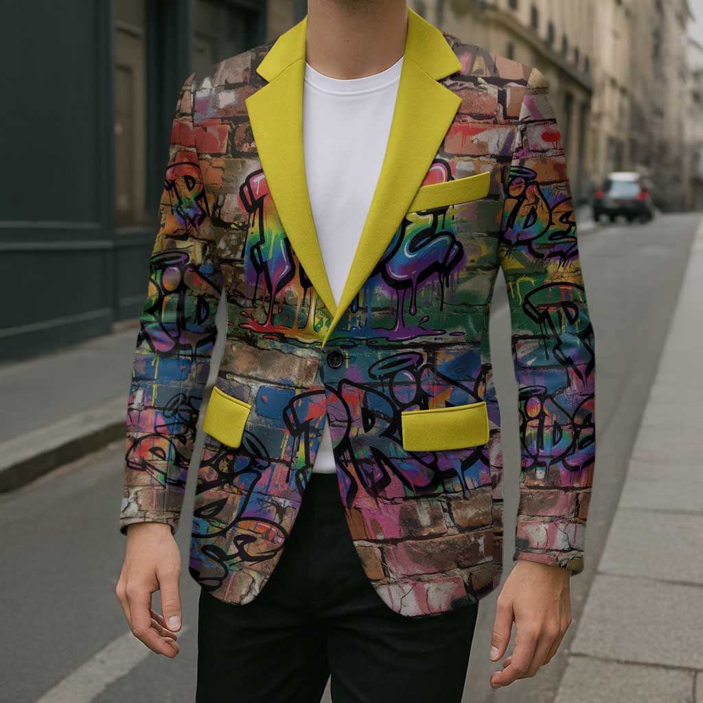 Pride Graffiti Wall Blazer Speak Your Truth, Embrace Your Color