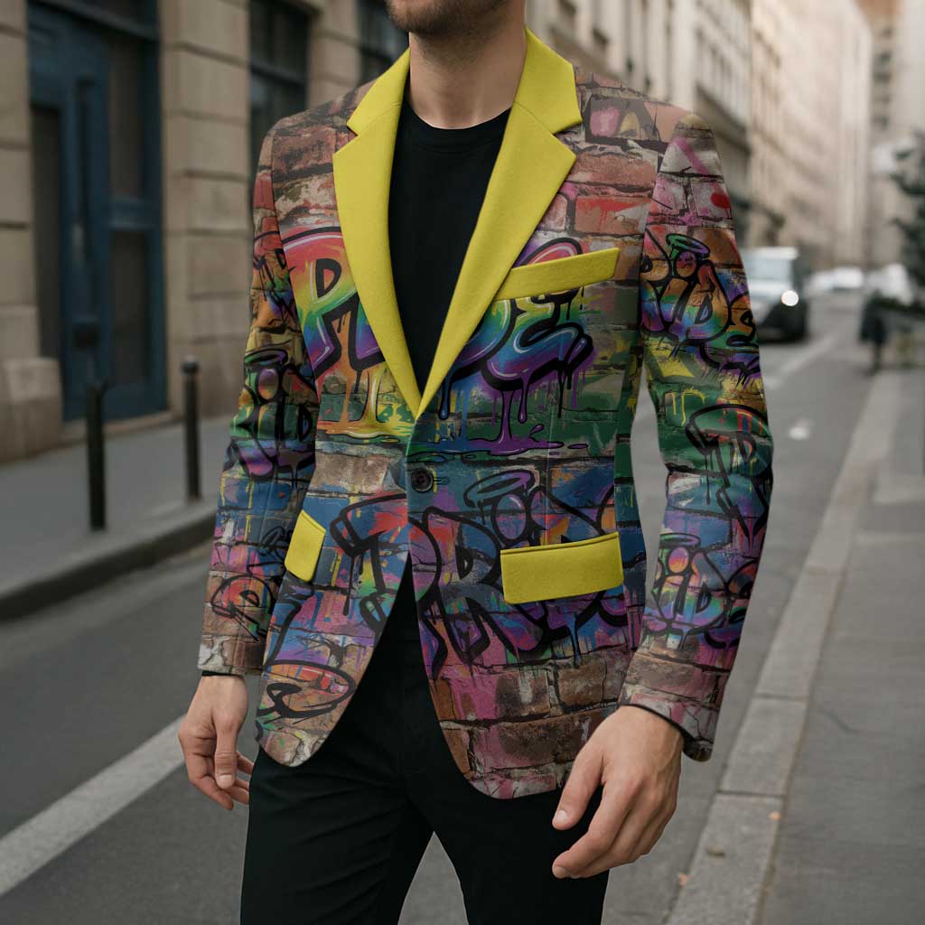 Pride Graffiti Wall Blazer Speak Your Truth, Embrace Your Color