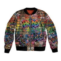 Pride Graffiti Wall Bomber Jacket Speak Your Truth, Embrace Your Color