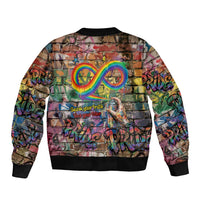 Pride Graffiti Wall Bomber Jacket Speak Your Truth, Embrace Your Color
