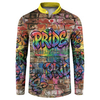 Pride Graffiti Wall Button Sweatshirt Speak Your Truth, Embrace Your Color
