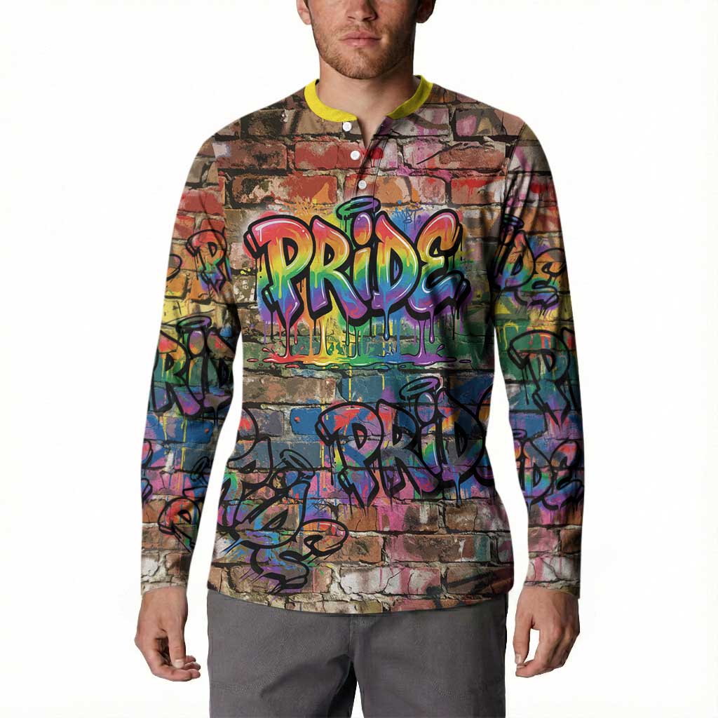 Pride Graffiti Wall Button Sweatshirt Speak Your Truth, Embrace Your Color