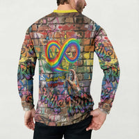 Pride Graffiti Wall Button Sweatshirt Speak Your Truth, Embrace Your Color