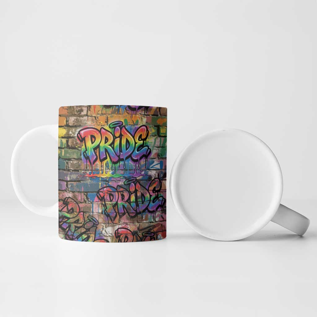 Pride Graffiti Wall Ceramic Mug Speak Your Truth, Embrace Your Color