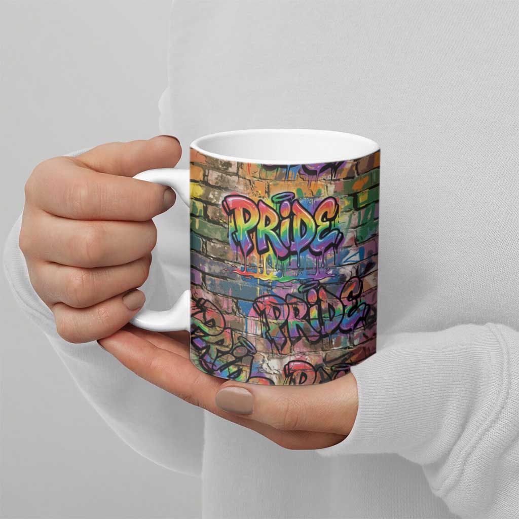 Pride Graffiti Wall Ceramic Mug Speak Your Truth, Embrace Your Color