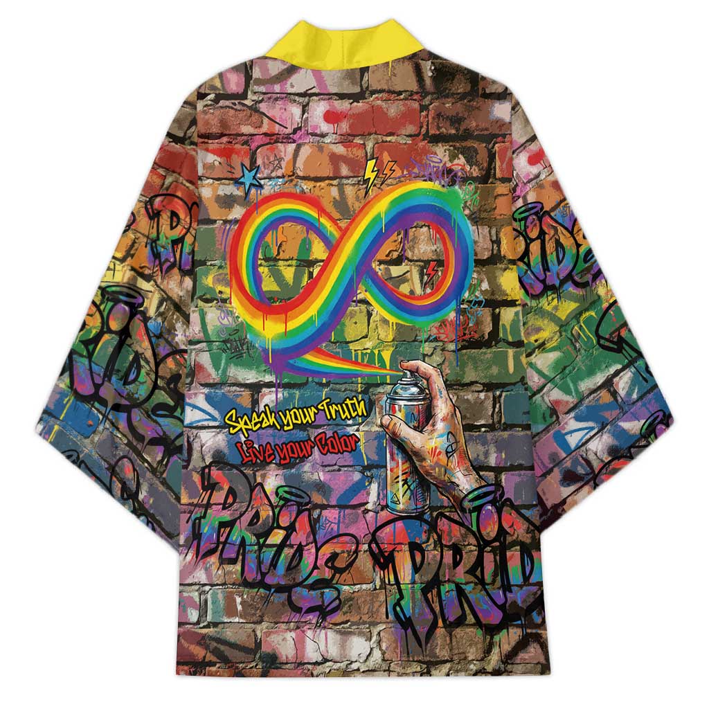 Pride Graffiti Wall Kimono Speak Your Truth, Embrace Your Color