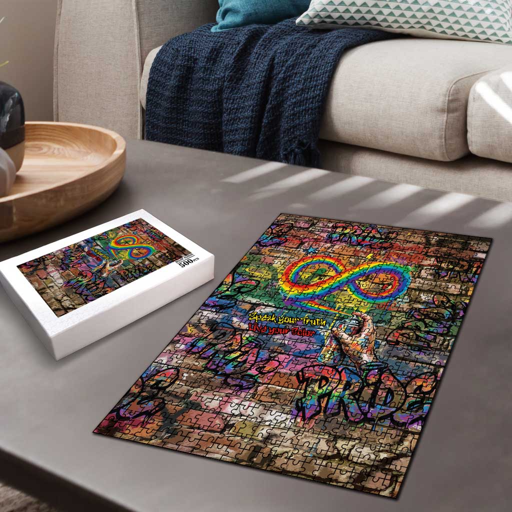 Pride Graffiti Wall Puzzle Speak Your Truth, Embrace Your Color