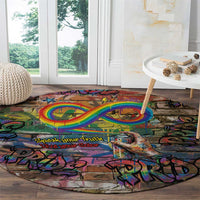 Pride Graffiti Wall Round Carpet Speak Your Truth, Embrace Your Color