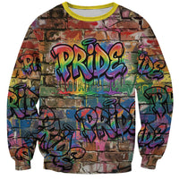 Pride Graffiti Wall Sweatshirt Speak Your Truth, Embrace Your Color