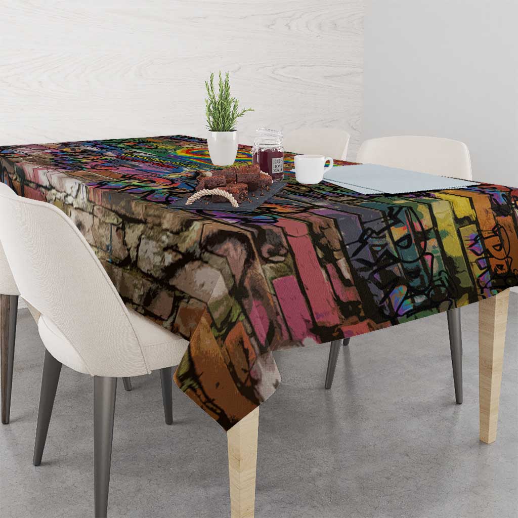 Pride Graffiti Wall Tablecloth Speak Your Truth, Embrace Your Color