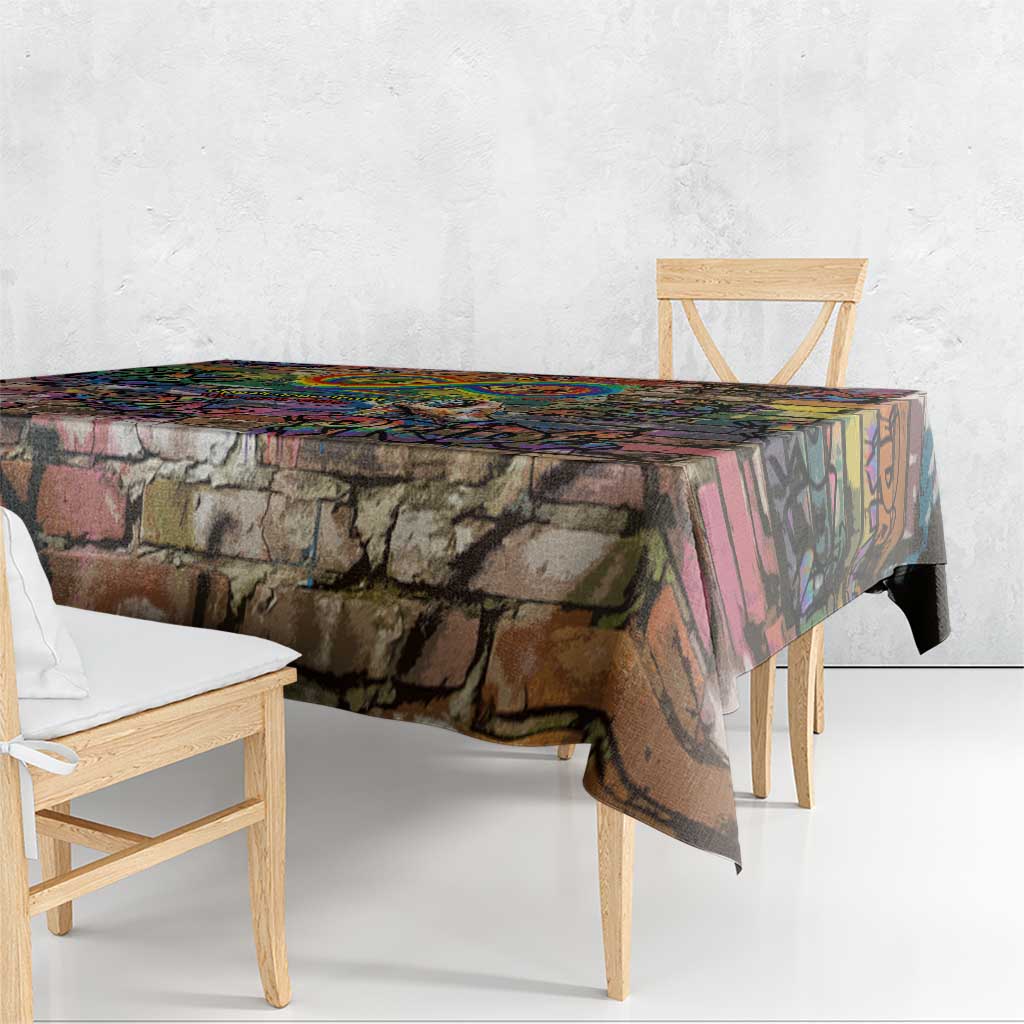 Pride Graffiti Wall Tablecloth Speak Your Truth, Embrace Your Color