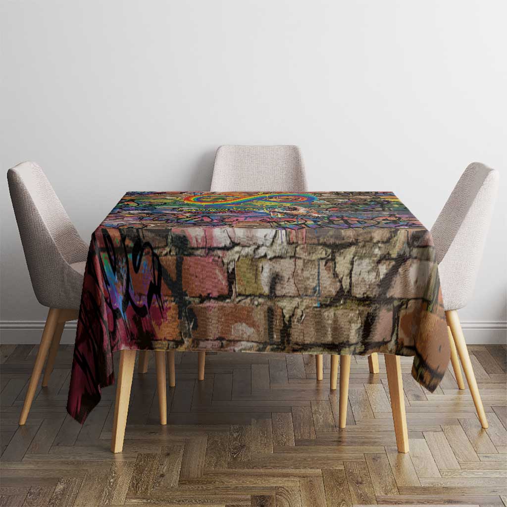 Pride Graffiti Wall Tablecloth Speak Your Truth, Embrace Your Color