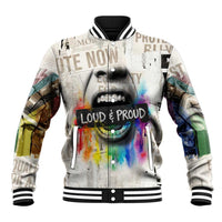 Loud & Proud Baseball Jacket Riot and the Rainbow Protest Art