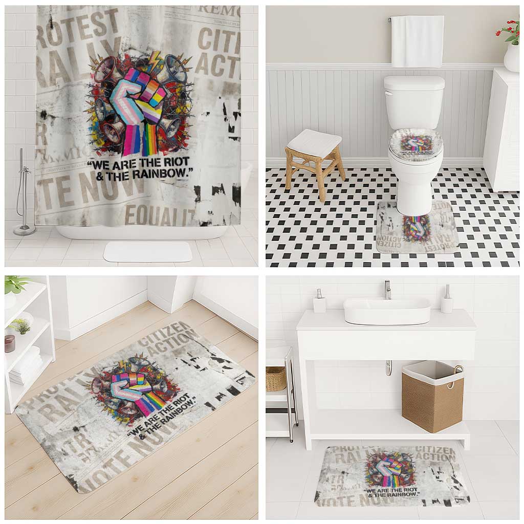 Loud & Proud Bathroom Set Riot and the Rainbow Protest Art