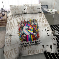 Loud & Proud Bedding Set Riot and the Rainbow Protest Art
