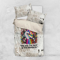 Loud & Proud Bedding Set Riot and the Rainbow Protest Art