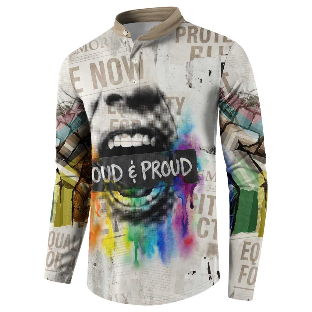 Loud & Proud Button Sweatshirt Riot and the Rainbow Protest Art