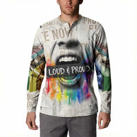 Loud & Proud Button Sweatshirt Riot and the Rainbow Protest Art