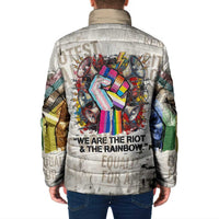 Loud & Proud Padded Jacket Riot and the Rainbow Protest Art