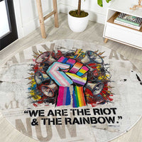 Loud & Proud Round Carpet Riot and the Rainbow Protest Art
