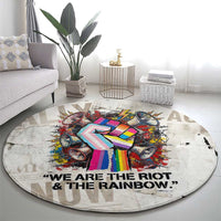 Loud & Proud Round Carpet Riot and the Rainbow Protest Art