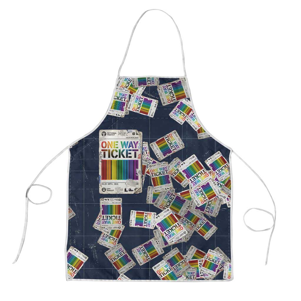 One Way Ticket Apron Your Journey, Your Path, No Wrong Turns