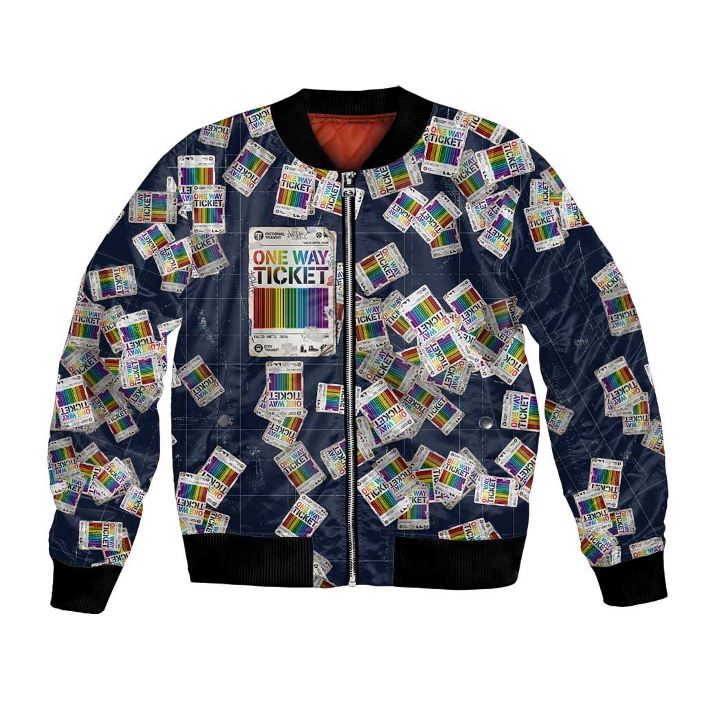 One Way Ticket Bomber Jacket Your Journey, Your Path, No Wrong Turns