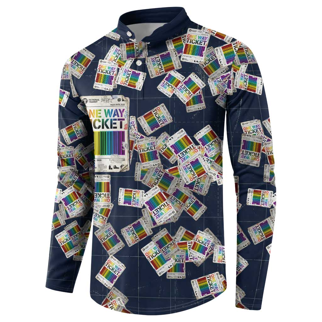 One Way Ticket Button Sweatshirt Your Journey, Your Path, No Wrong Turns