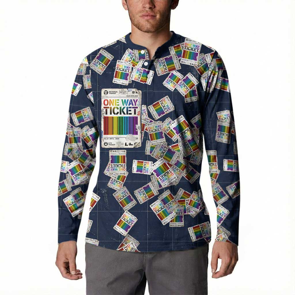 One Way Ticket Button Sweatshirt Your Journey, Your Path, No Wrong Turns