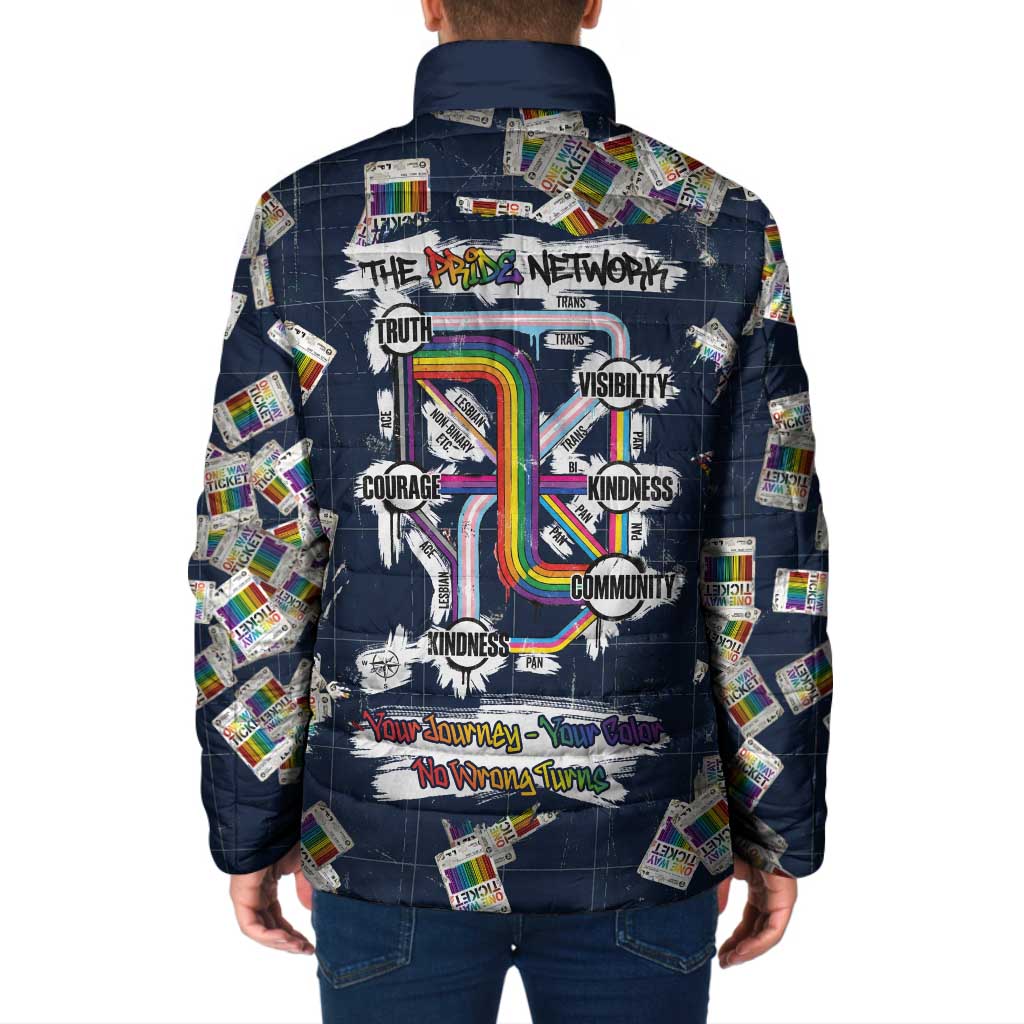 One Way Ticket Padded Jacket Your Journey, Your Path, No Wrong Turns