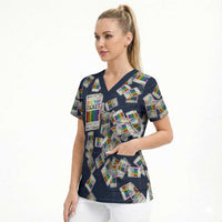 One Way Ticket Scrub Top Your Journey, Your Path, No Wrong Turns