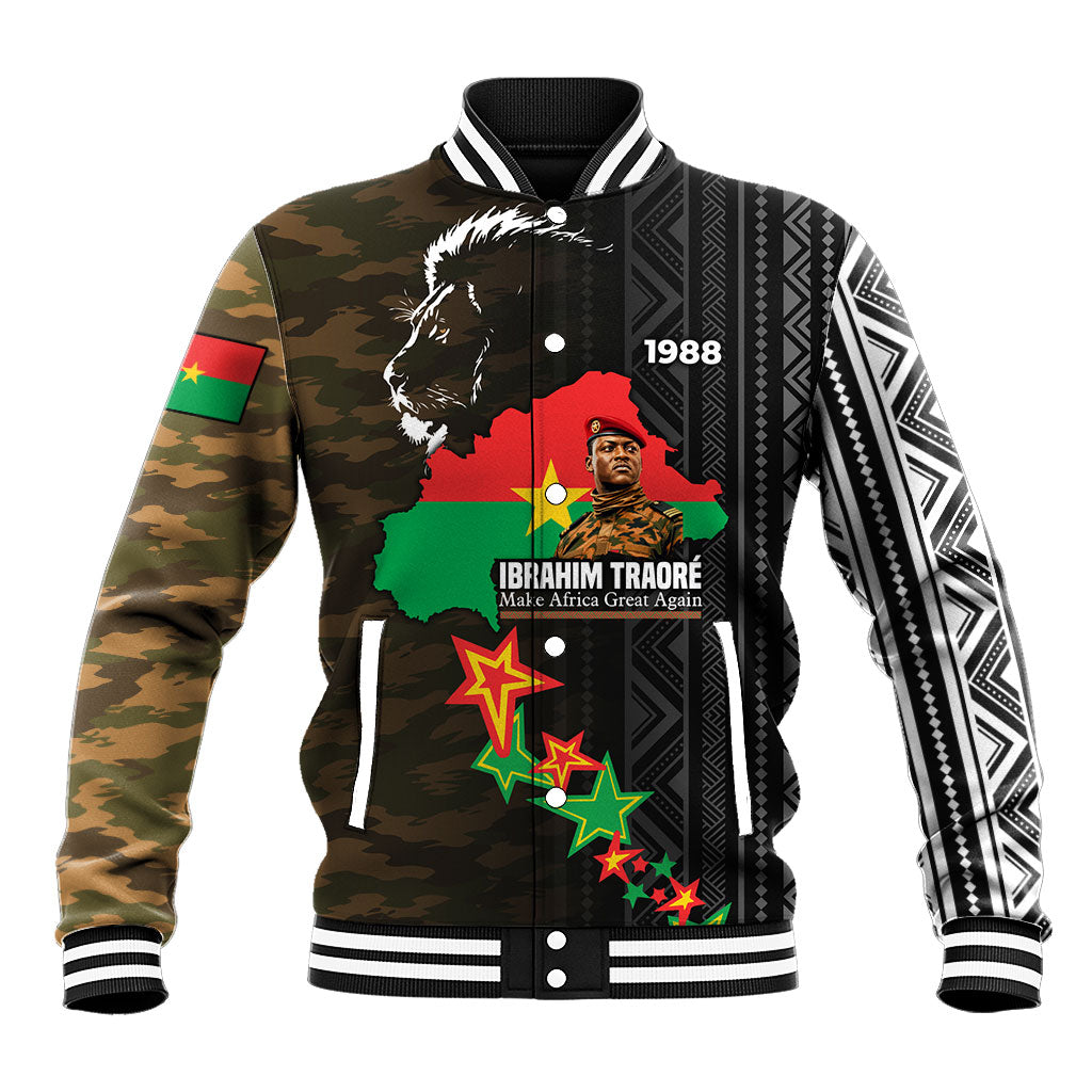 Ibrahim Traore Burkina Faso Make Africa Great Again Baseball Jacket West African Patriotic Military Tribal Patterns