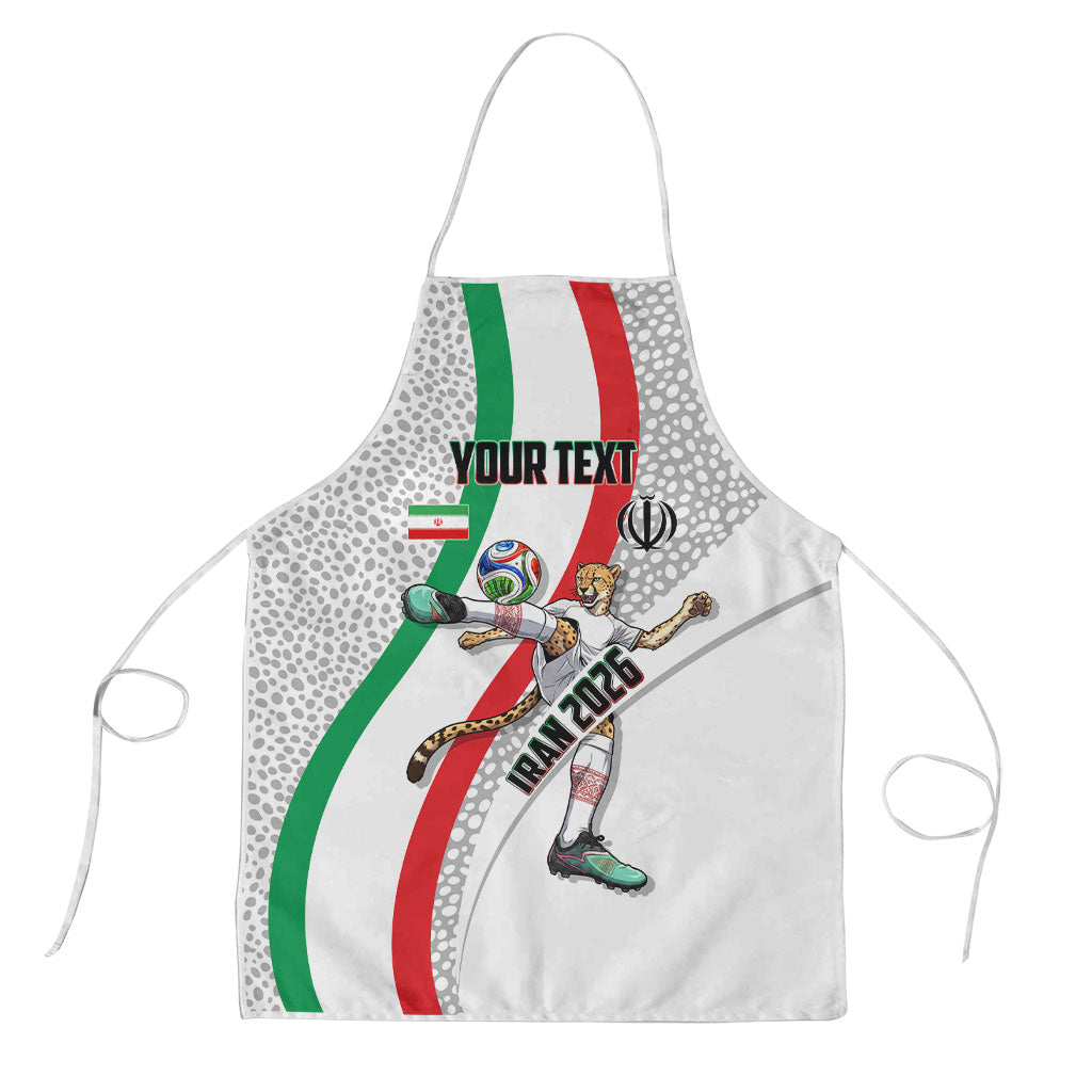 Personalized Iran Football Cheetah Apron Persian Cheetah Graphic With Iranian Flag And Symbol
